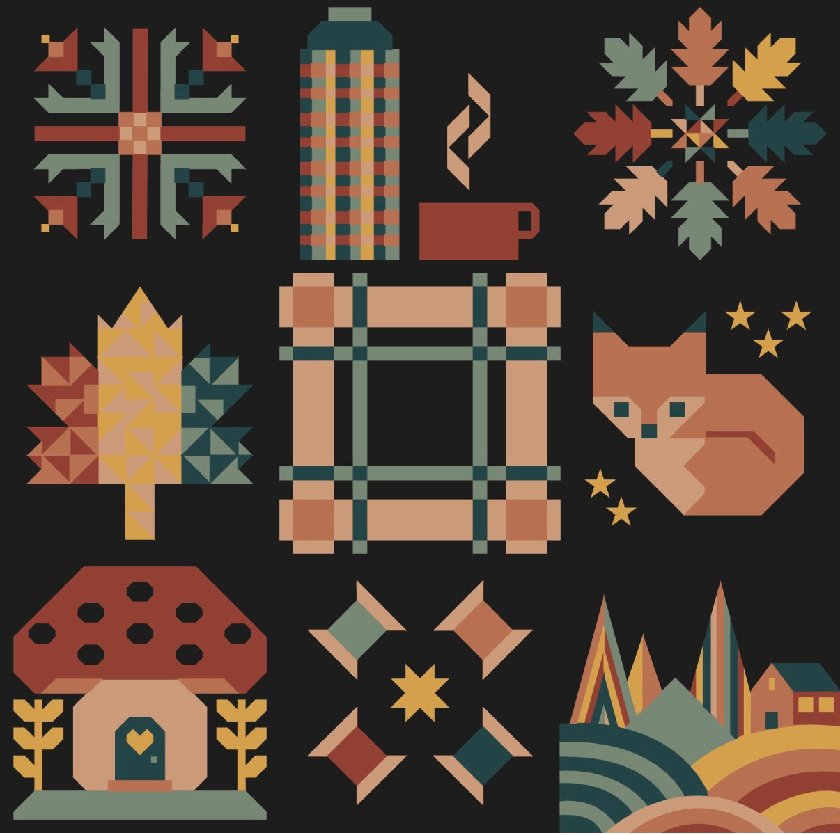 Sweater Weather 2026 QAL Quilt Kit Nightime Version