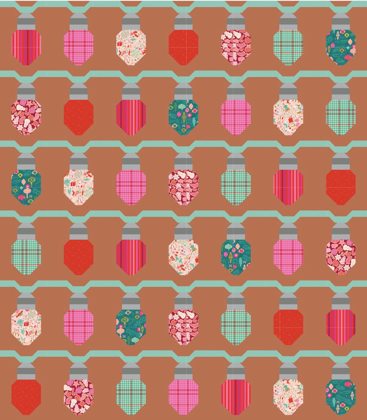 Let It Glow Quilt by A Stitch is a Stitch Quilt Co., CINNAMON VERSION Quilt Kit