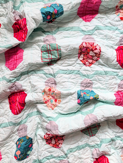 Let It Glow Quilt by A Stitch is a Stitch Quilt Co., EVERGREEN VERSION Quilt Kit
