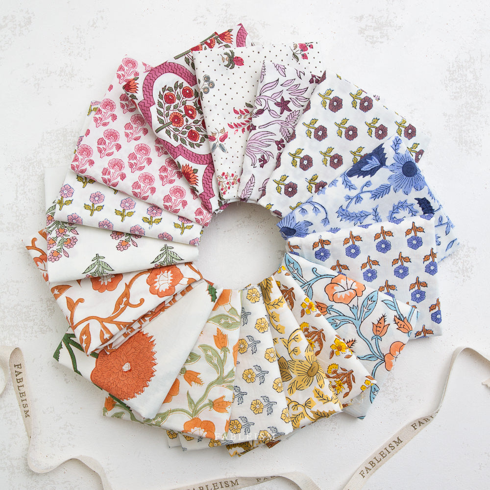 Indian Block Prints Cottage by Fableism 16 FQ Bundle