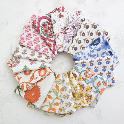Indian Block Prints Cottage by Fableism 16 FQ Bundle