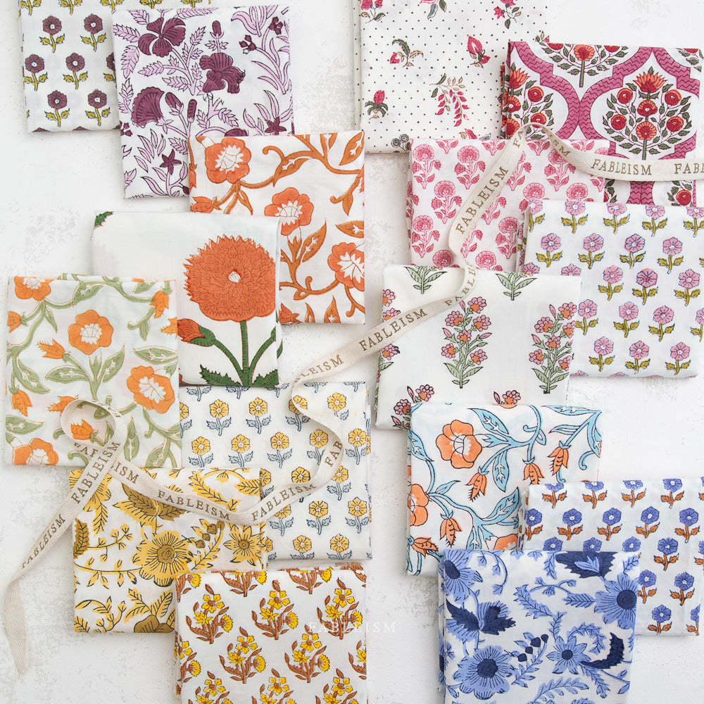 Indian Block Prints Cottage by Fableism 16 FQ Bundle