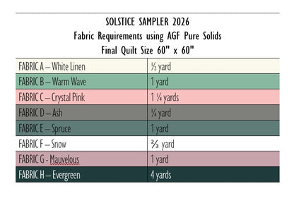 Solstice Sampler 2026 Quilt Kit